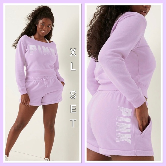 NWT VS PINK XL CABANA PURPLE SET